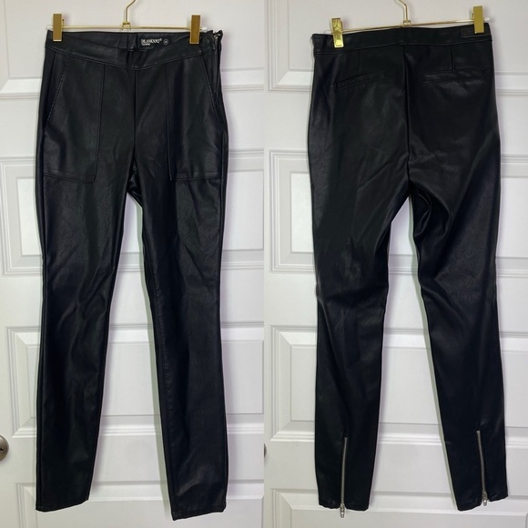 BLANK NYC The Bond Skinny Moto Pants in Carbon Vegan Leather Women’s Size 25 - Picture 3 of 13